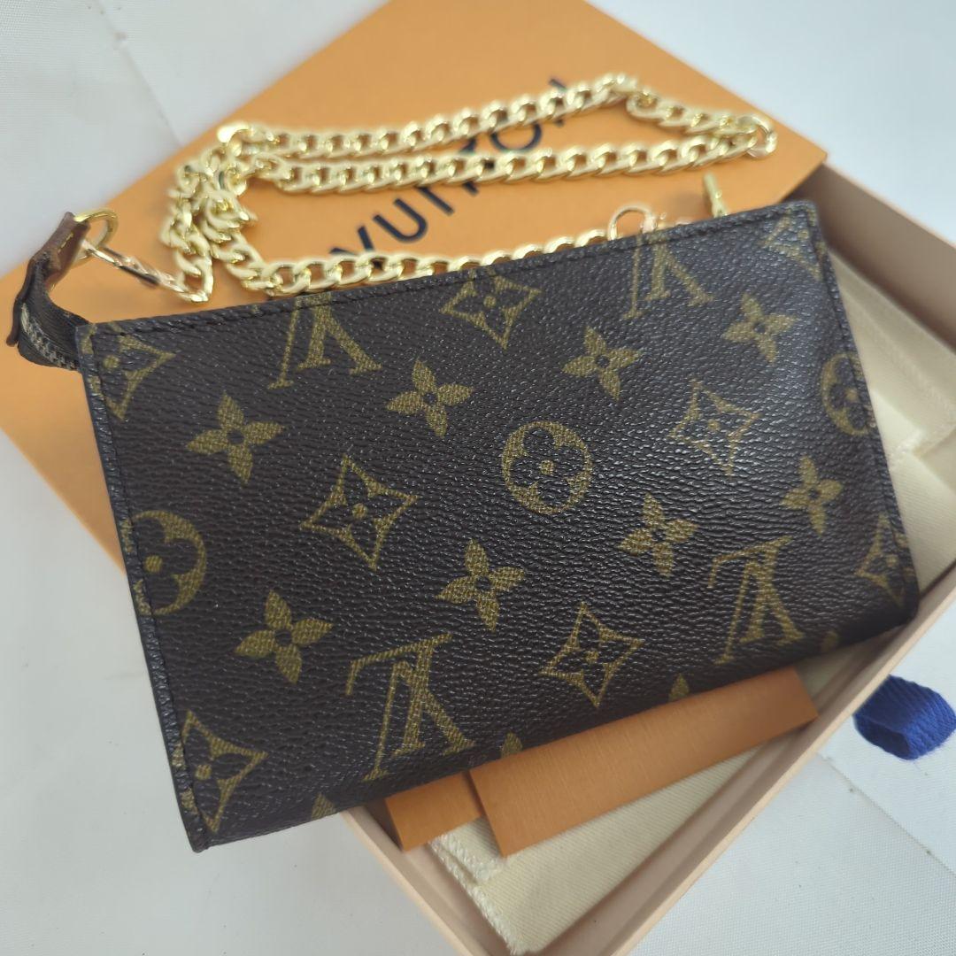 LOUISVUITTON ルイヴィトン モノグラム アクセサリーポーチ チェーン