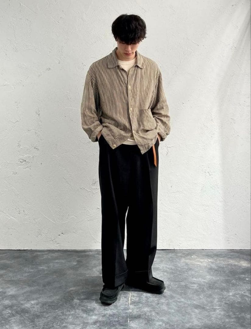 COMOLI コモリ/ストライプブルゾン サイズ2