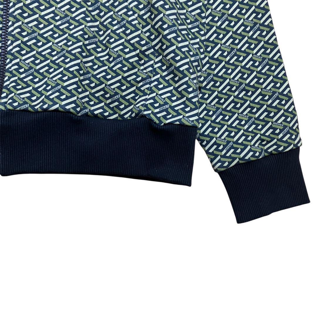 極美品　VERSACE ジップアップパーカー　グレカ　総柄　38サイズ