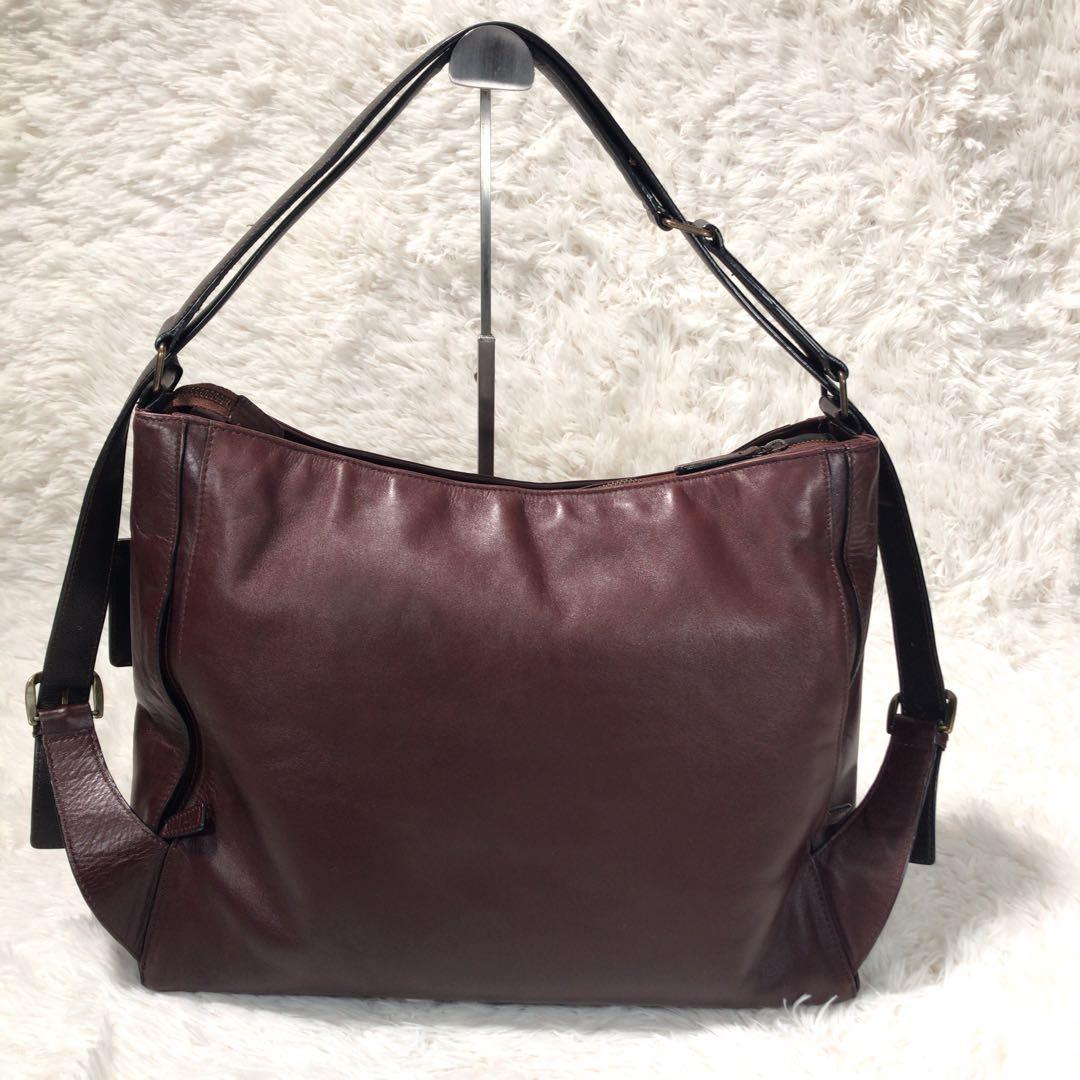 極美品　マザーハウス ヨゾラ 2Way ショルダーバッグ L ミリングレザー