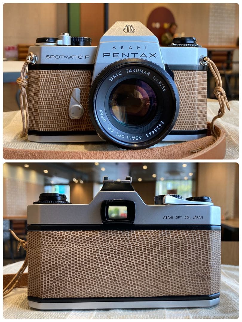 美品＊完動品＊初期保証 ★pentax spf★リザード本革ベージュ★作例必見！