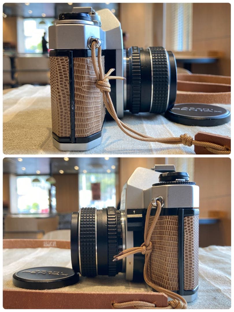 美品＊完動品＊初期保証 ★pentax spf★リザード本革ベージュ★作例必見！