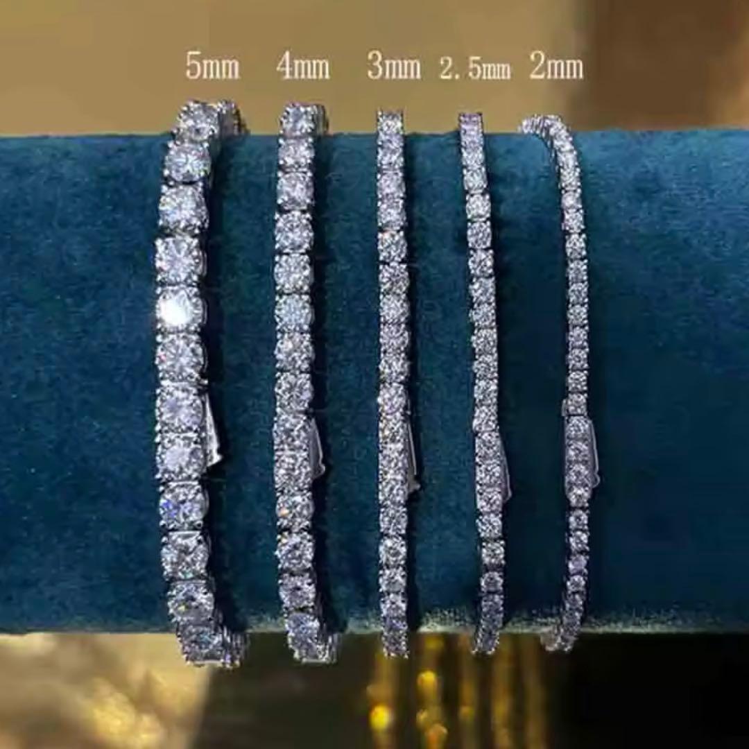 鑑定書付き 最高品質モアサナイト　テニスチェーン　ネックレス　ブレスレット