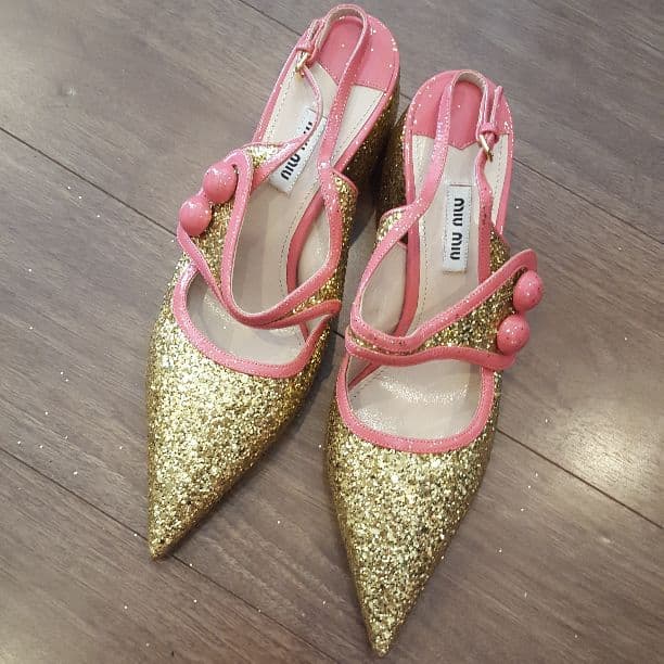 MIUMIU グリッターパンプス ミュウミュウ
