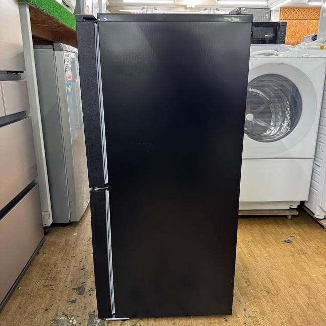 地域限定送料無料 超美品 ガラスドア冷蔵庫・洗濯機 ブラック家電 2点セット