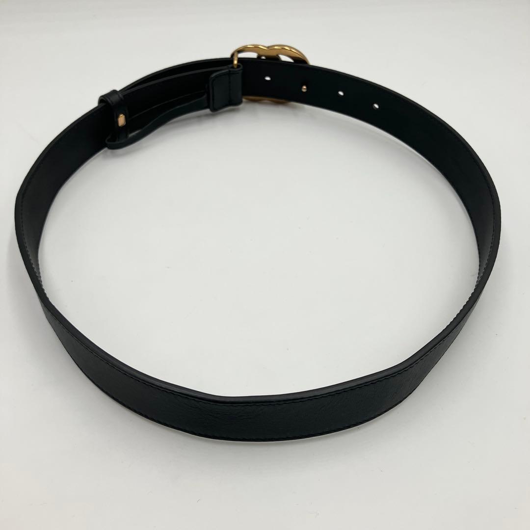 箱付き・美品✨ GUCCI ベルト GG マーモント レザー ブラック