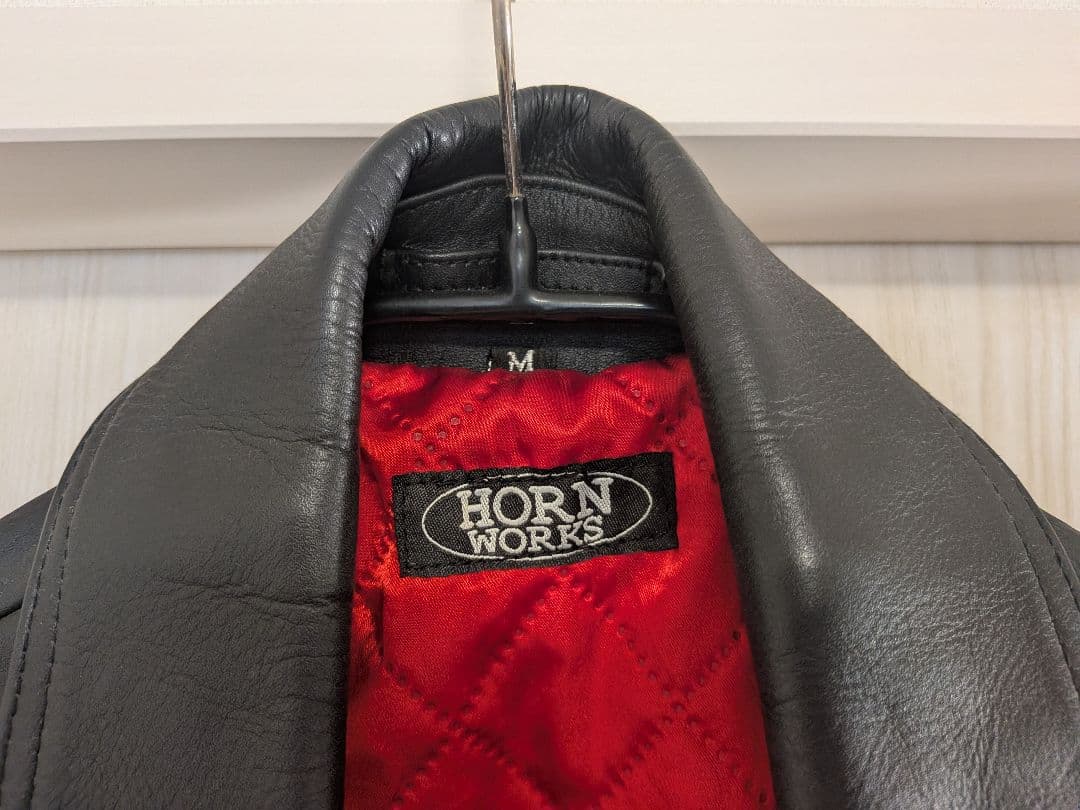 美品　着用1回　Horn Works 本革 UKパッド ダブルライダース M 黒