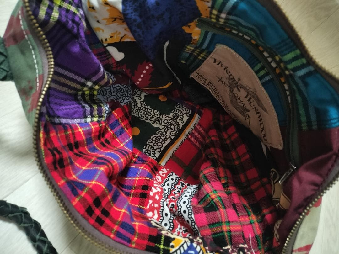 ヴィヴィアン/ヴィンテージ加工再構築ビッグトートバッグ/裏地ネルチェック男女兼用