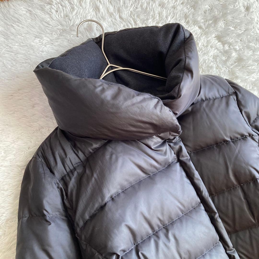 【大きいサイズ】(44)洗える 23区 Aライン ロングダウンコート 女優襟 黒