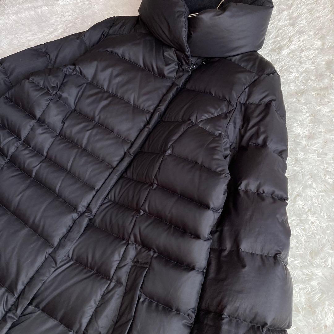 【大きいサイズ】(44)洗える 23区 Aライン ロングダウンコート 女優襟 黒