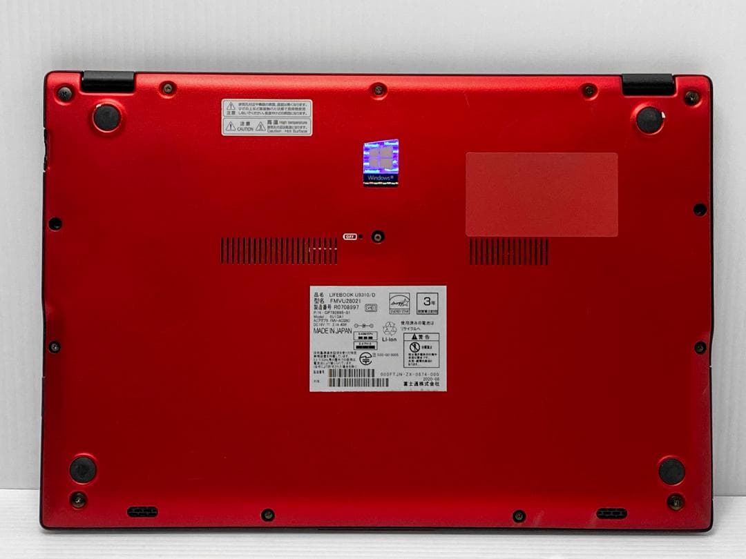 ガーネットレッド 第10世代Core i5 LIFEBOOK U9310/D④