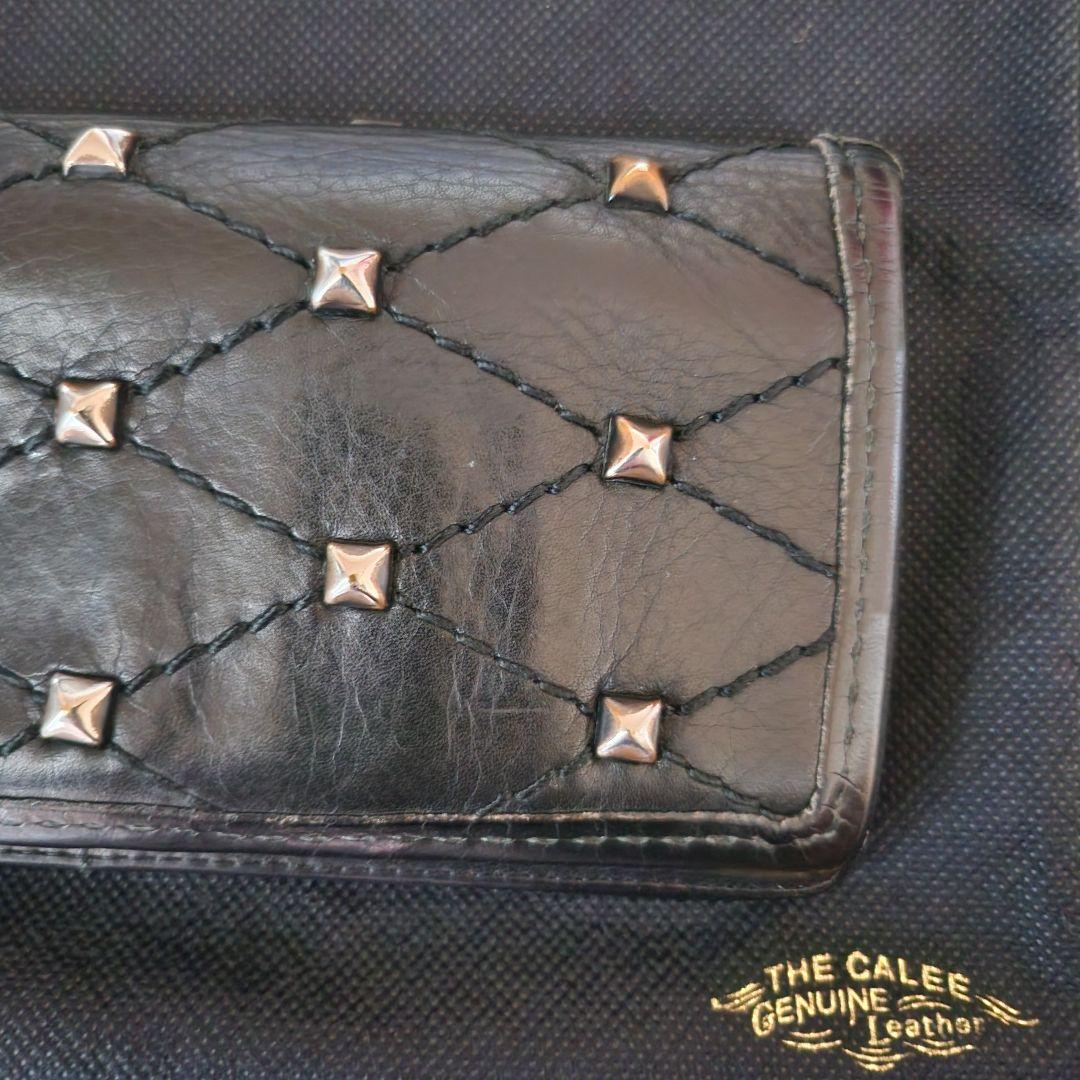 希少品！ CALEE トラッカー ウォレット スタッズ レザー サイフ 財布 黒
