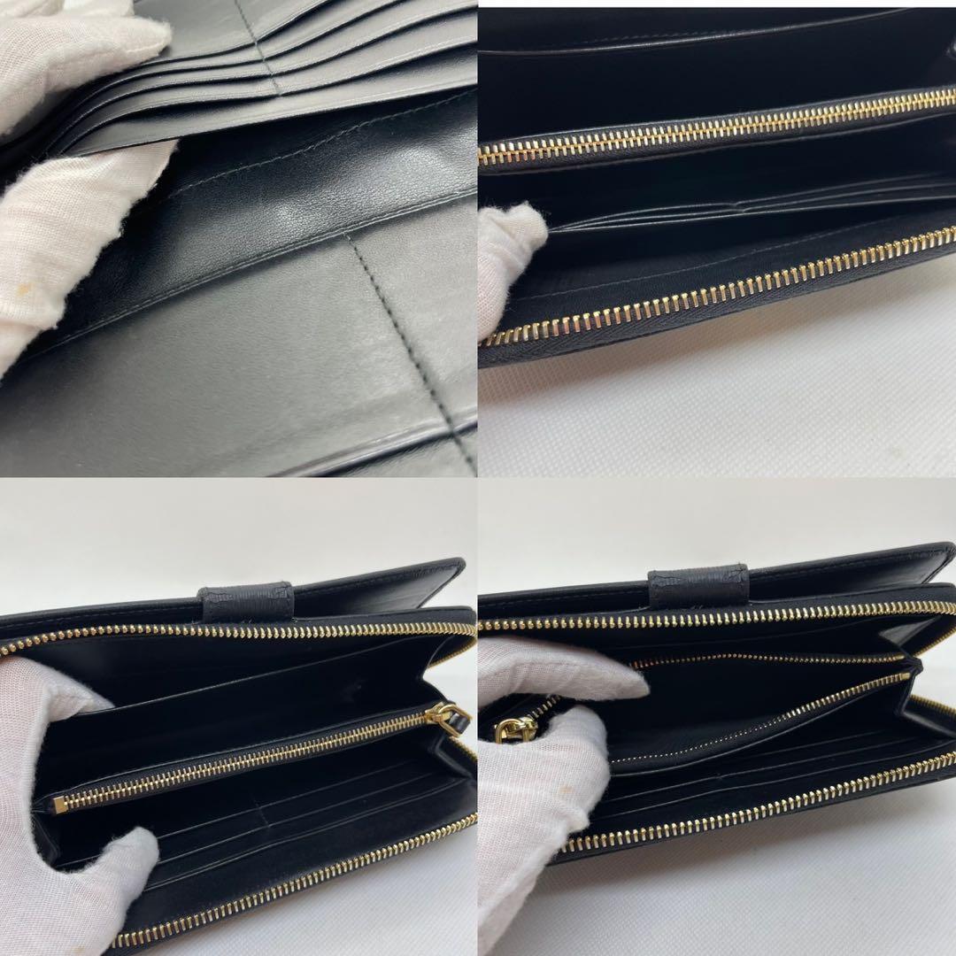 【美品】プラダ 長財布 ラウンドファスナー サフィアーノレザー 小銭入れ付き 黒