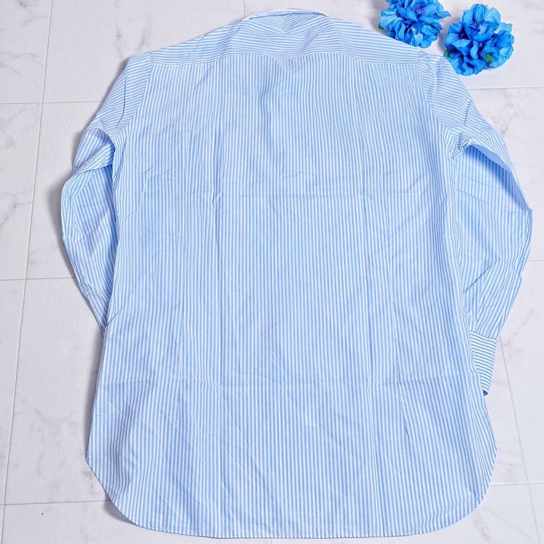 美品✨Kiton イタリア製 水色 ストライプ 長袖 ドレスシャツ 高級