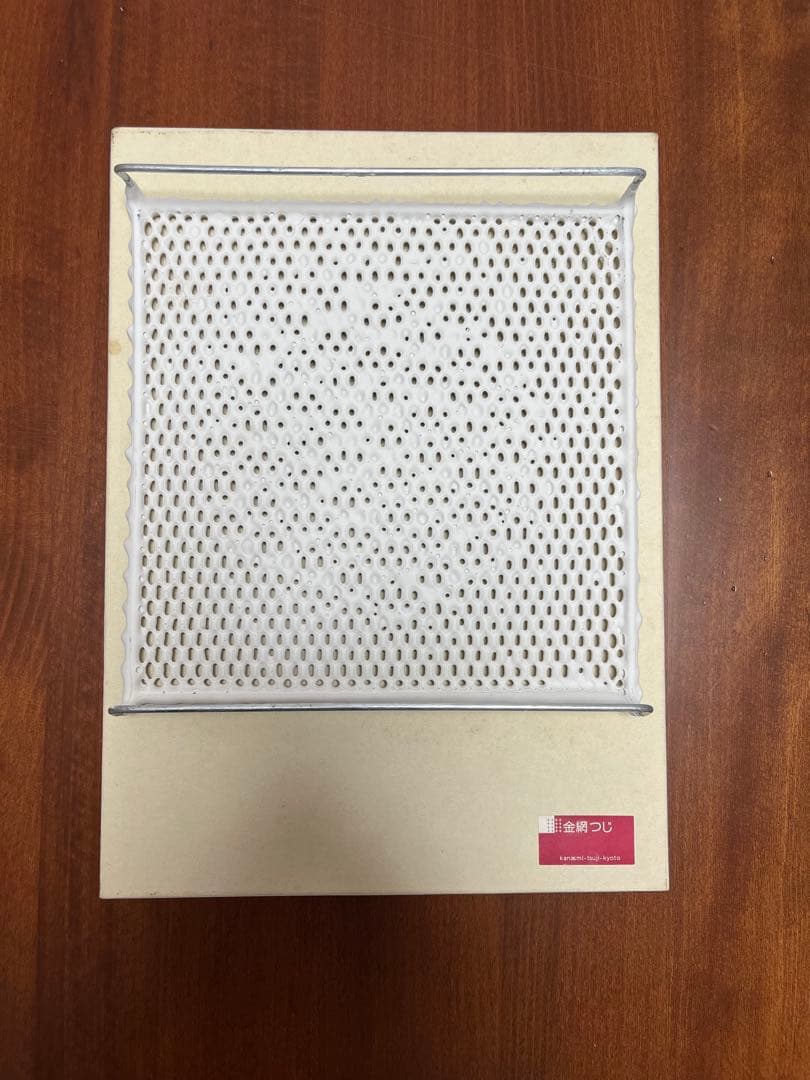 ［未使用］金網つじ　手付きセラミック付き焼き網　大サイズ