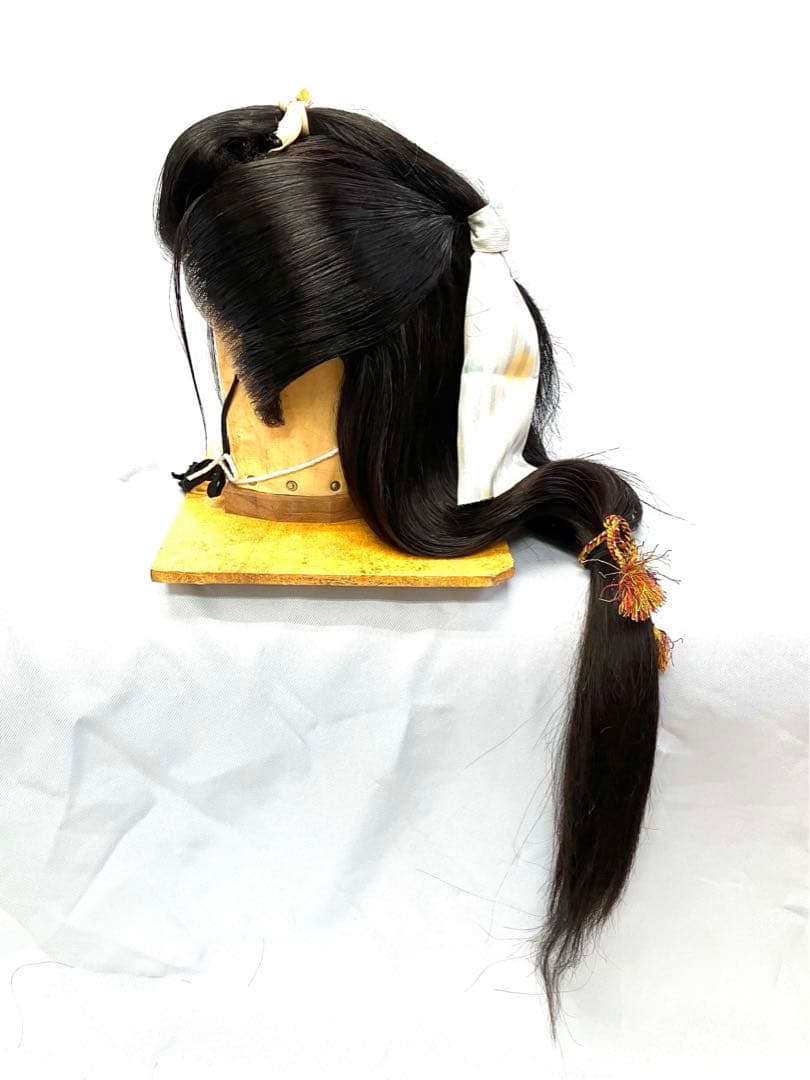 洗い髪、岡守、中サイズ、中古舞踊かつら、日本髪かつら、大衆演劇かつら、ケース付き