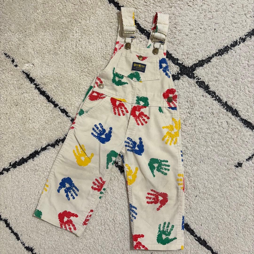 OSHKOSH オシュコシュ　オーバーオール　手形柄USA