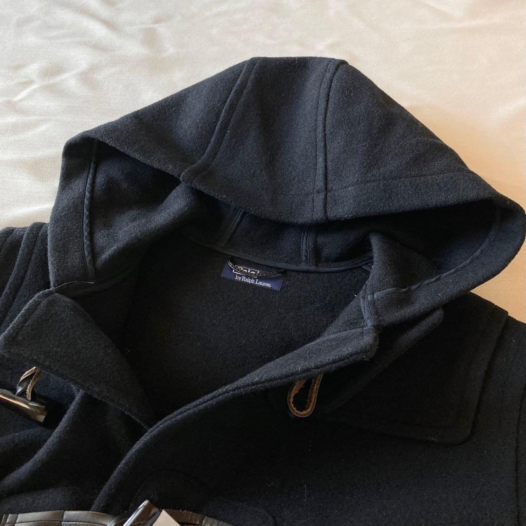ラルフローレン ウール メルトン ミドル丈 ダッフルコート 黒 ブラック