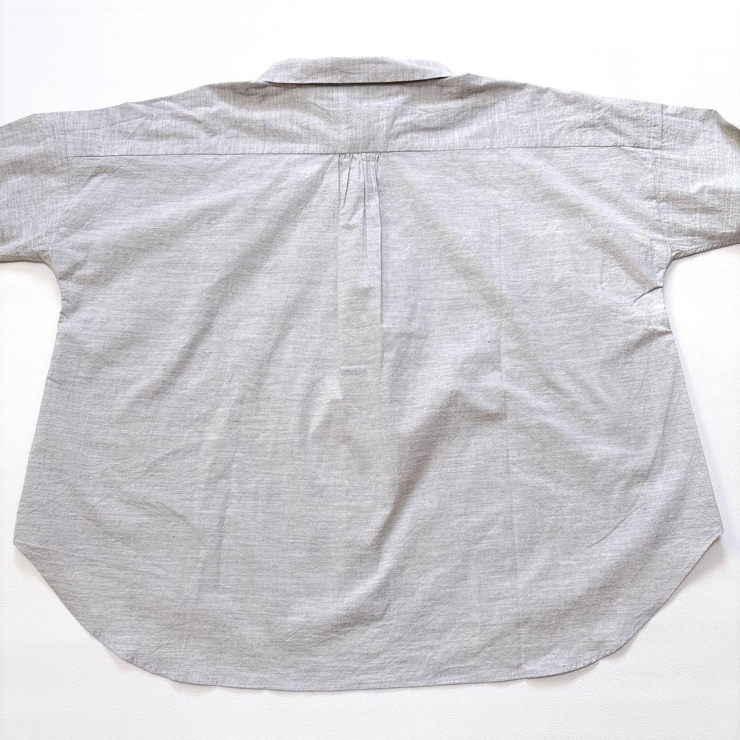 【タグ付き】遠州織物 HUIS. コードレーンワイドブラウス シャツ グレー