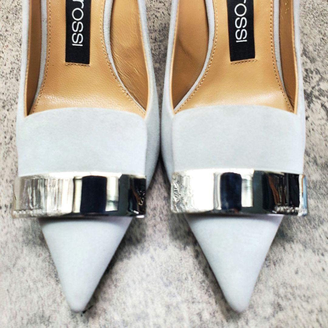 ✨セルジオロッシ✨sr1 パンプス スエード シルバープレート 水色 35.5