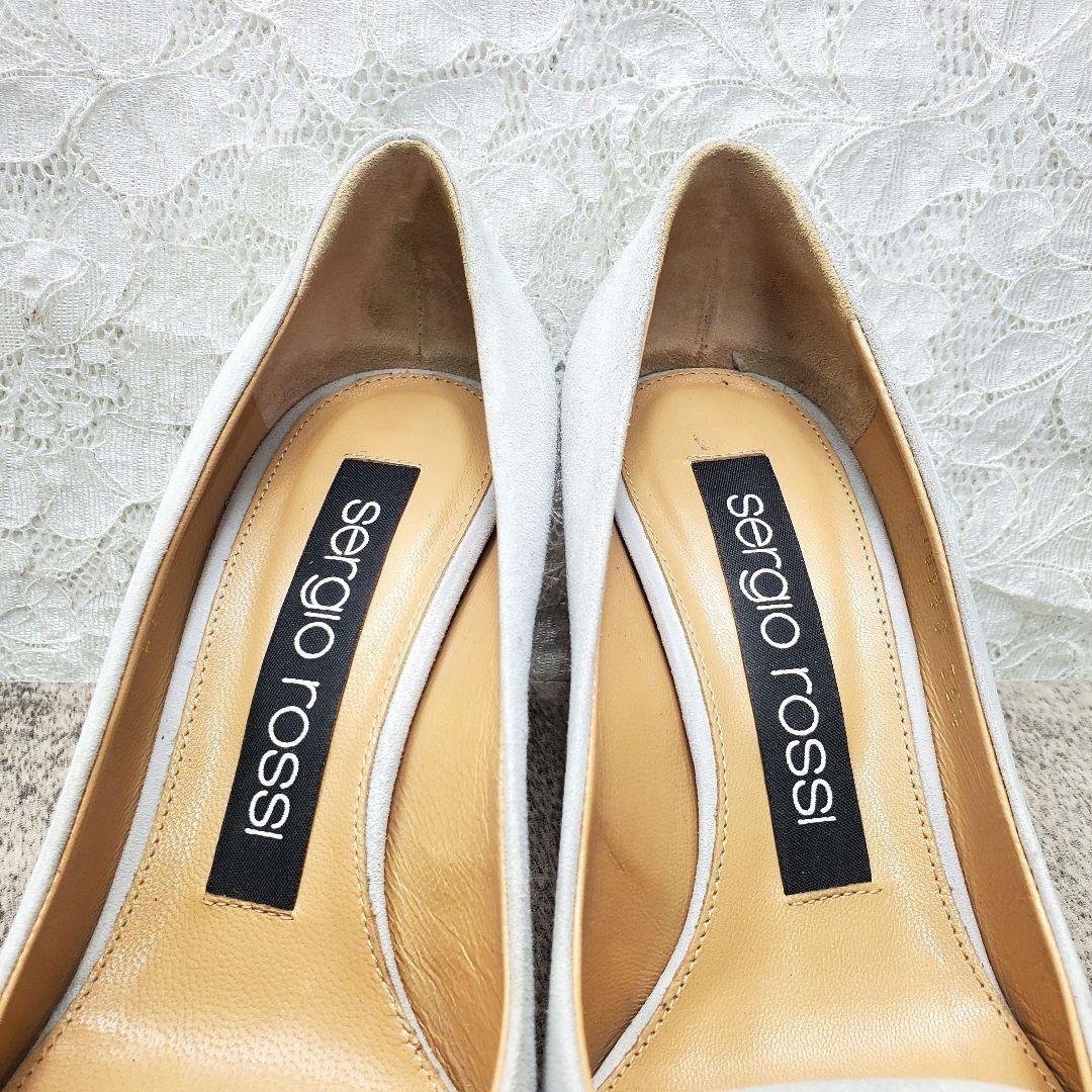✨セルジオロッシ✨sr1 パンプス スエード シルバープレート 水色 35.5