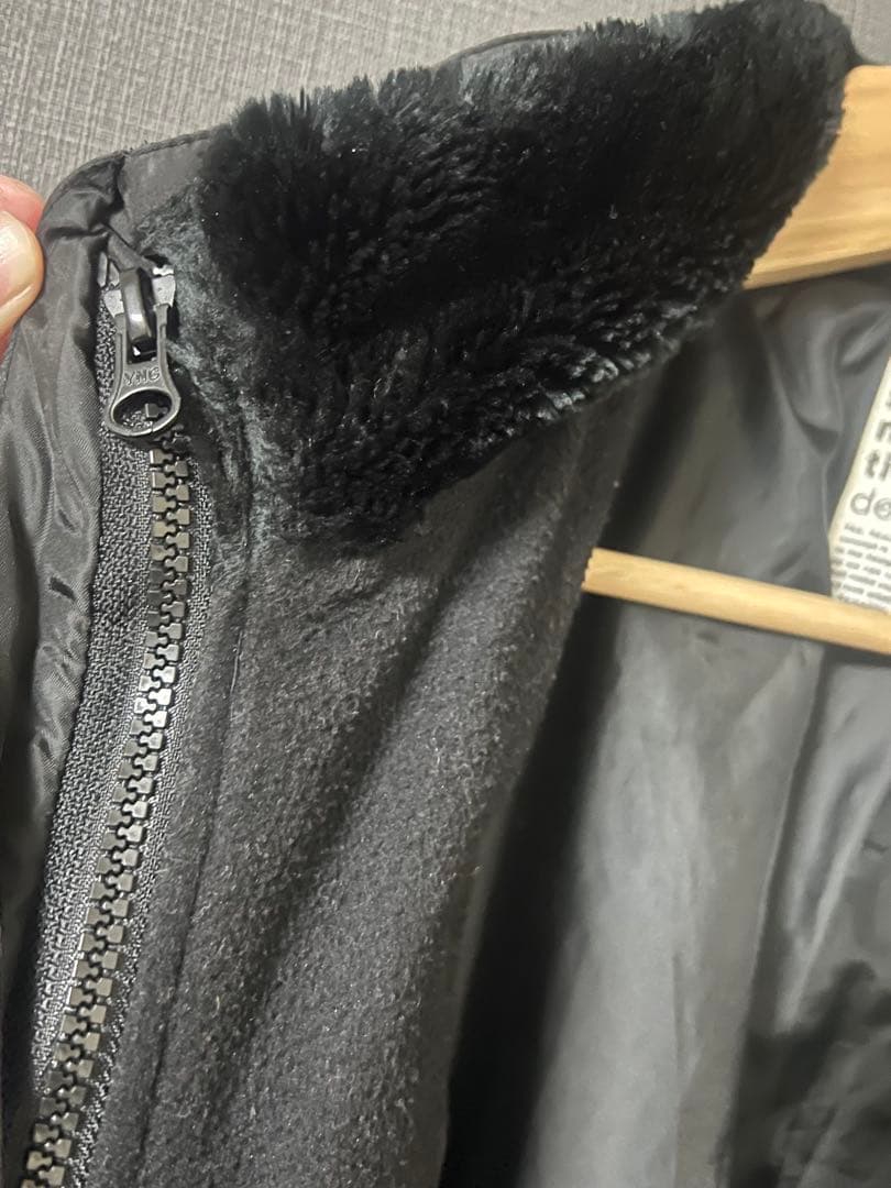 semantic design ブラック ナイロンジャケット ファー