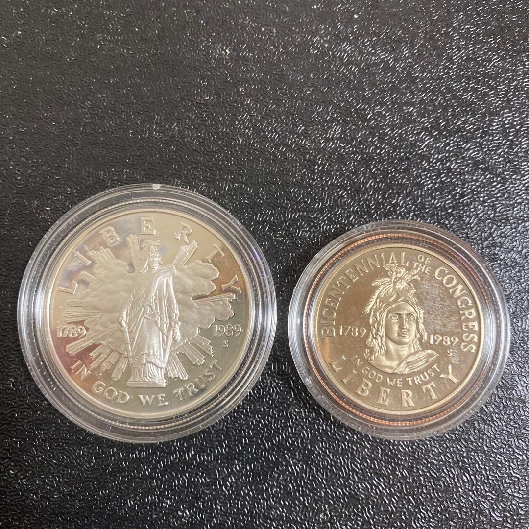 アメリカ　銀貨　シルバー　議会　法定プルーフ　銀貨　アメリカ　ワシントン　米国