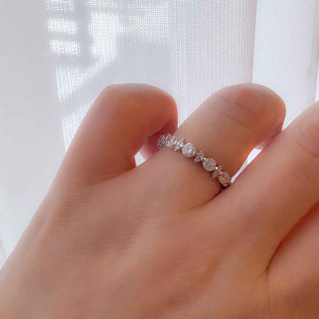pt900ダイヤモンドリング　ハーフエタニティリング 計0.6ct