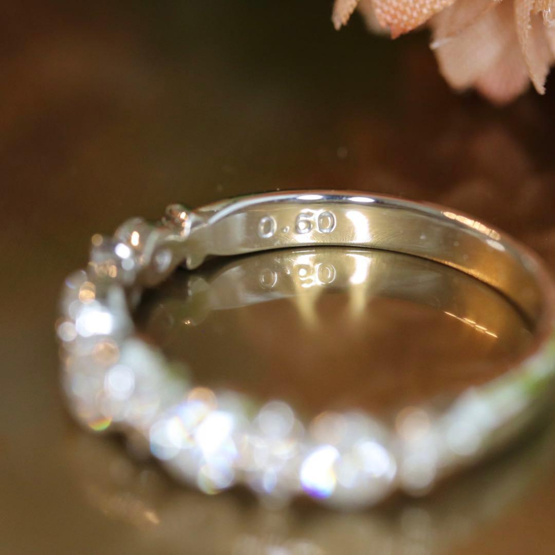 pt900ダイヤモンドリング　ハーフエタニティリング 計0.6ct