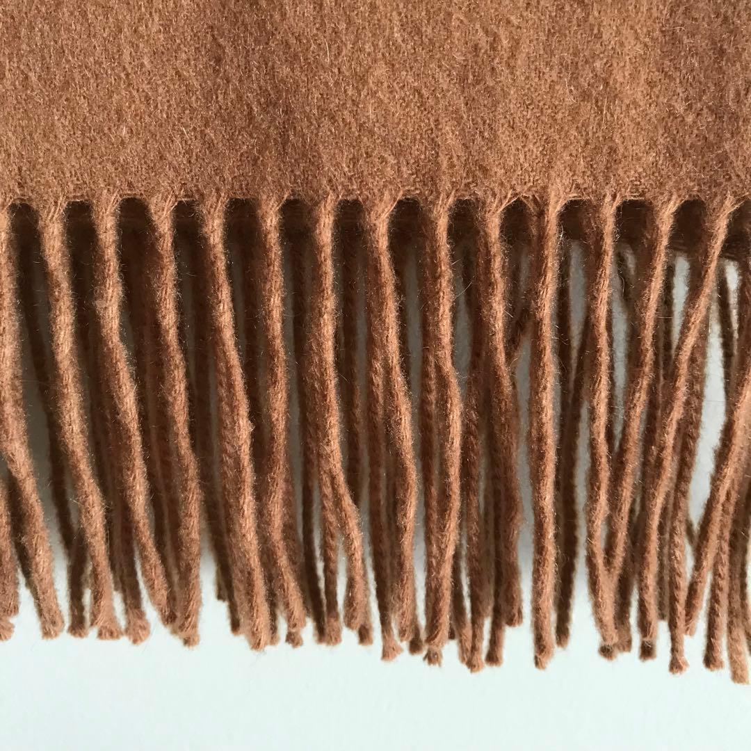 Johnstons カシミヤ大判ストール　ダークキャメル　クリーニング済