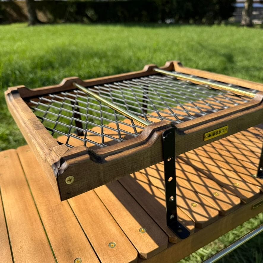 タフ丸金具 ウォルナット 木×エキスパンドメタル×真鍮パーツ IGTフレーム対応