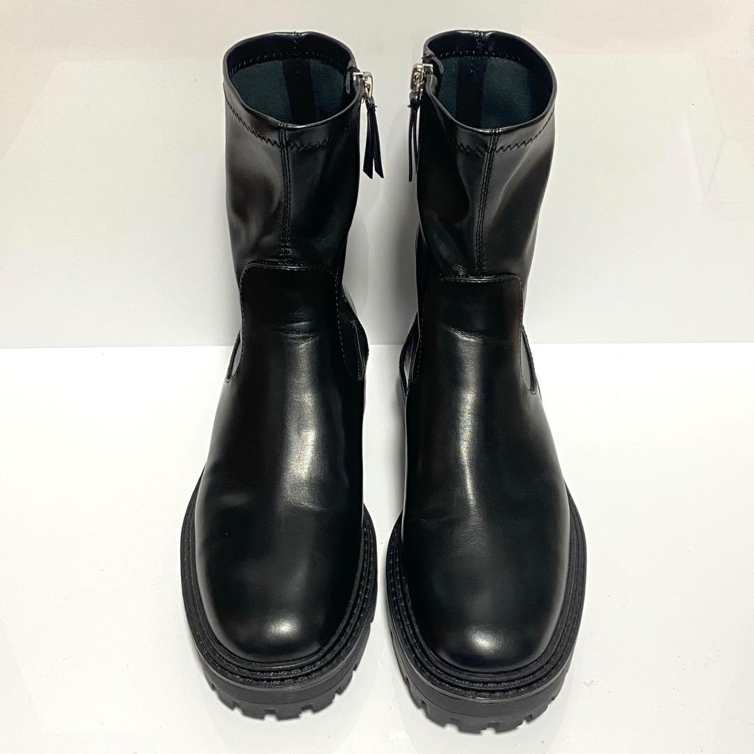 【未使用級】ZARA サイドジップ 厚底トラックソール 24㎝