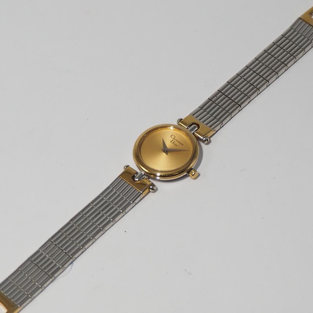 美品 クリスチャンディオール DIOR ゴールド文字盤 腕時計 F751