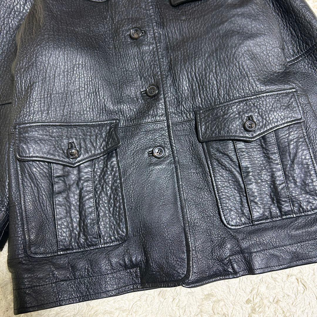 希少✨ ロートレアモン ムートンコート ボア 毛皮 ランチコート 本革 ブラック