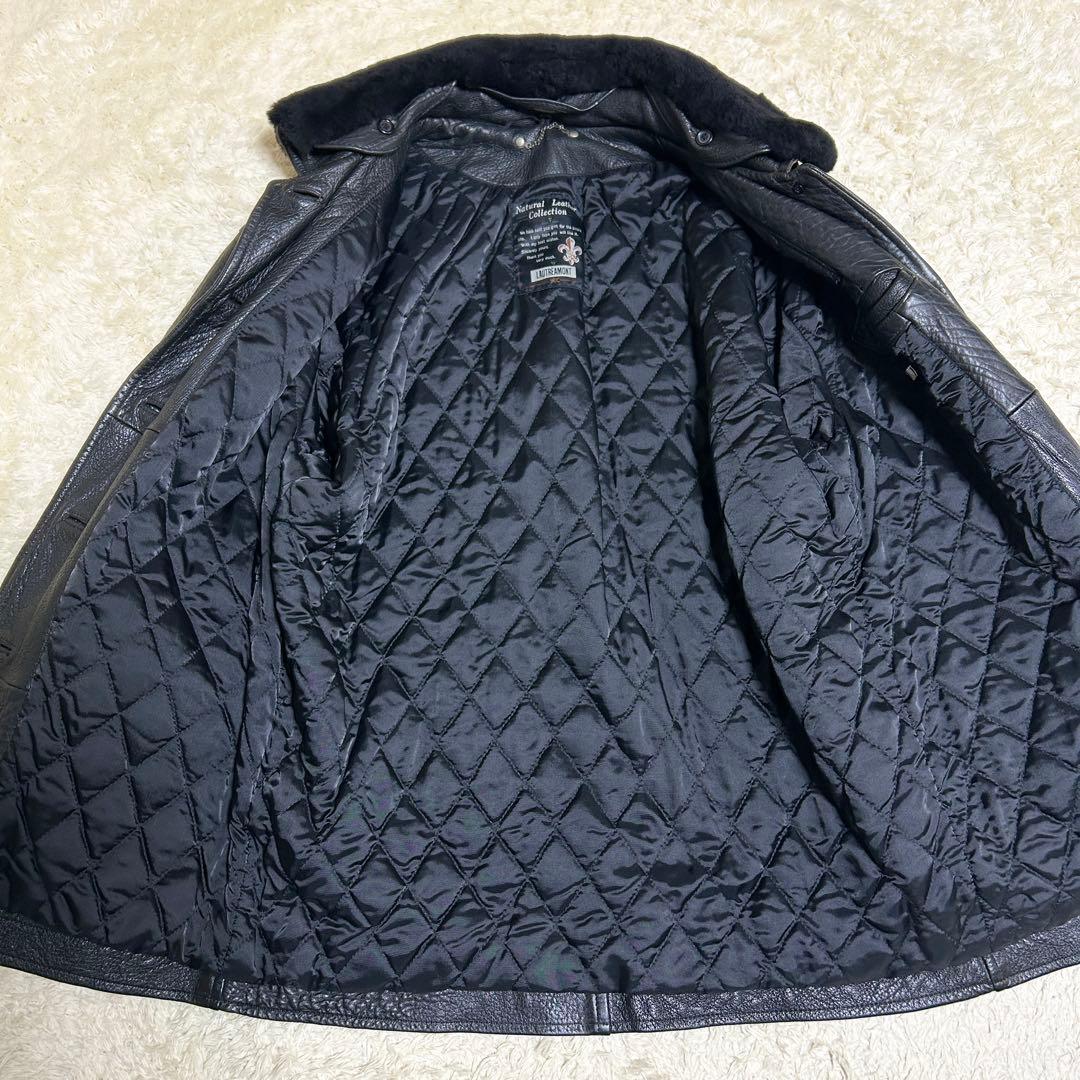 希少✨ ロートレアモン ムートンコート ボア 毛皮 ランチコート 本革 ブラック