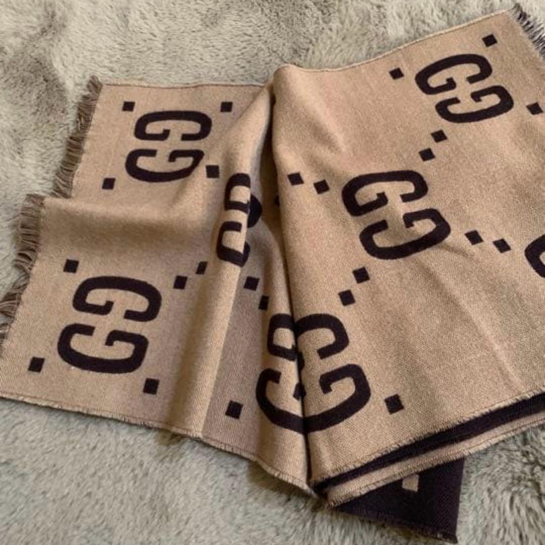 GGジャカード ウールシルク スカーフ