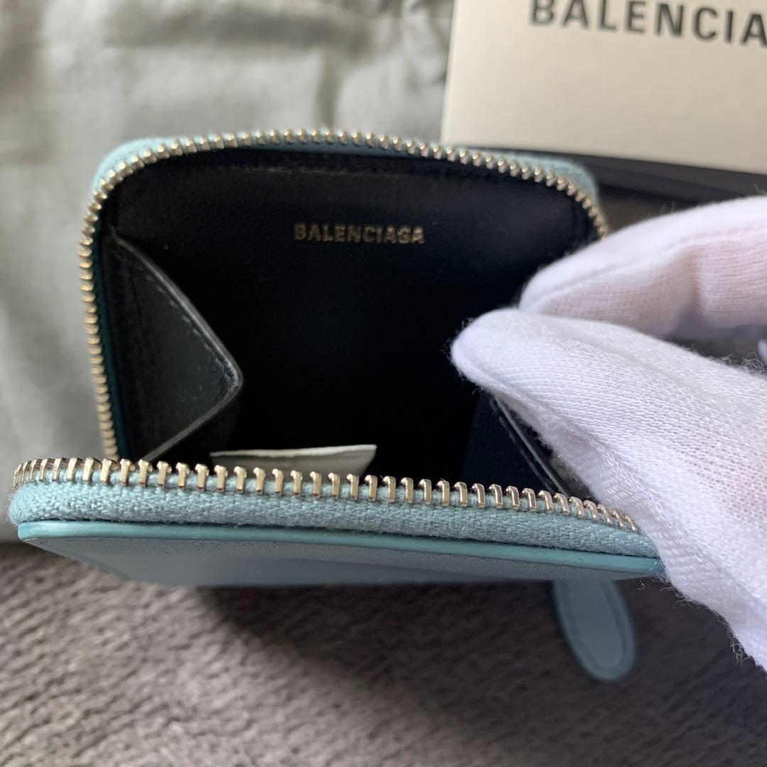 バレンシアガ　水色　ケース　小銭入れ　財布　ウォレット　ミニ財布　0704