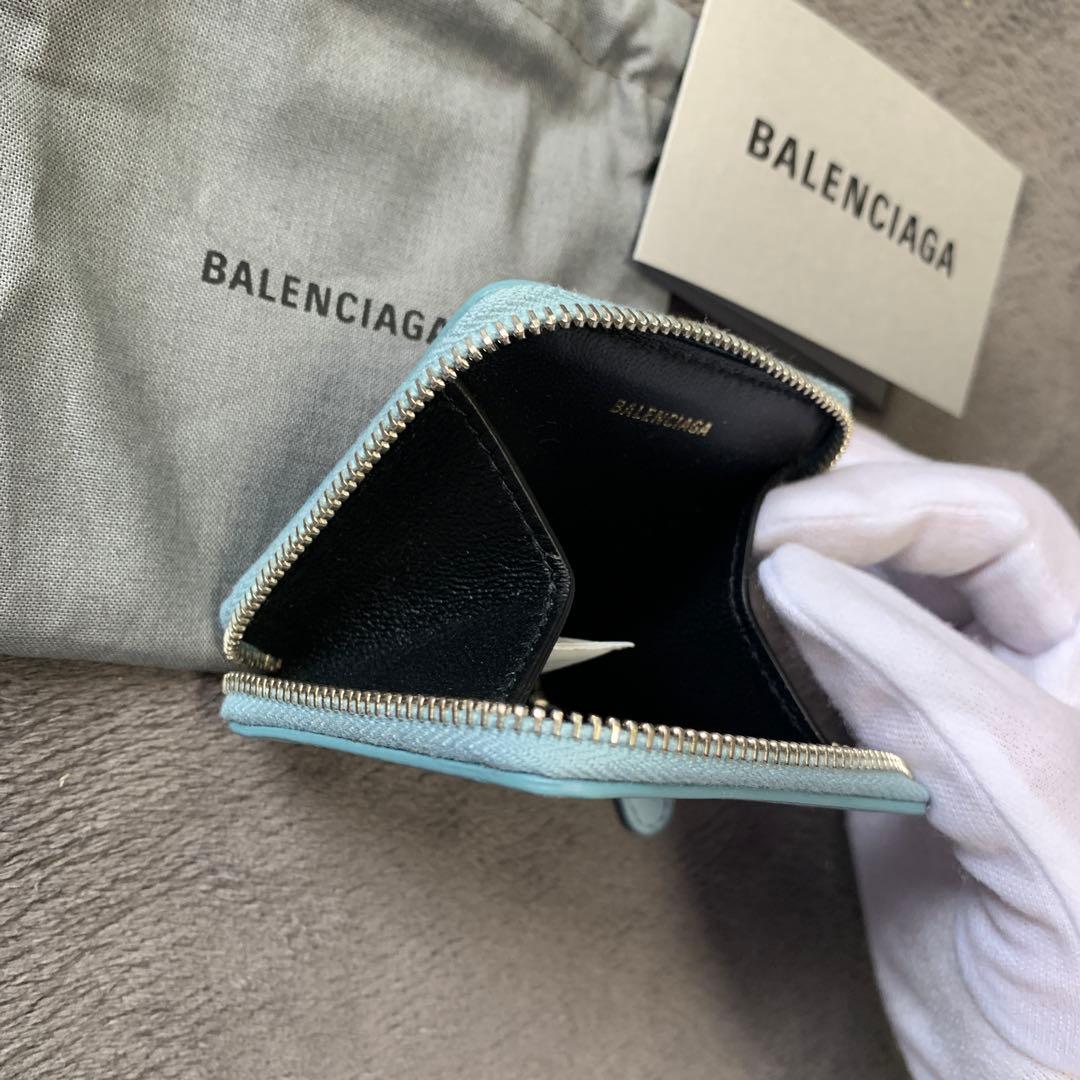 バレンシアガ　水色　ケース　小銭入れ　財布　ウォレット　ミニ財布　0704