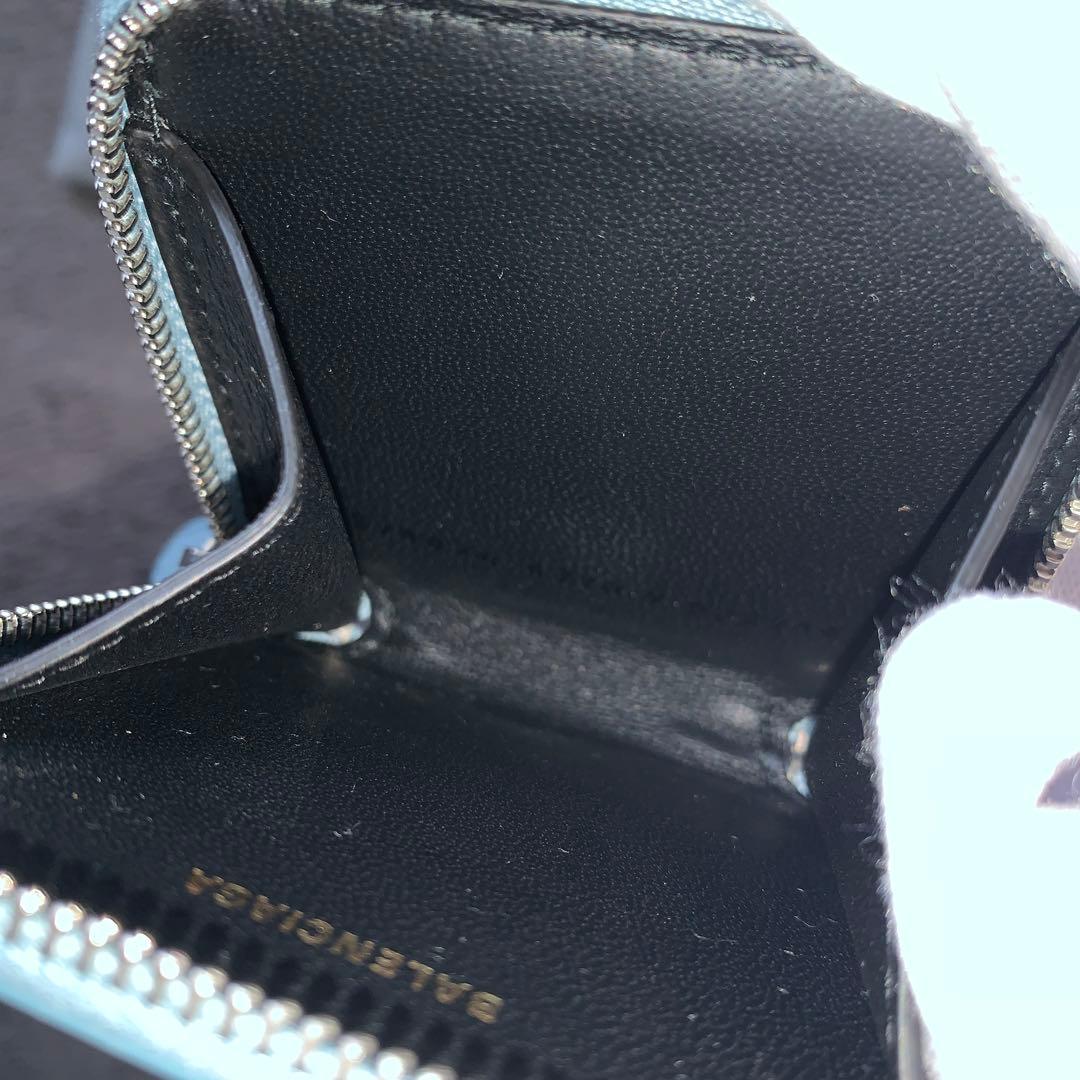 バレンシアガ　水色　ケース　小銭入れ　財布　ウォレット　ミニ財布　0704