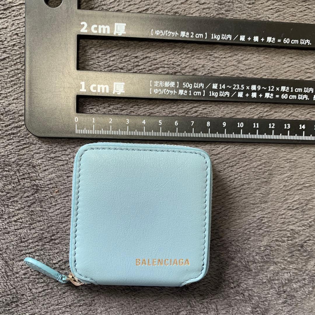 バレンシアガ　水色　ケース　小銭入れ　財布　ウォレット　ミニ財布　0704