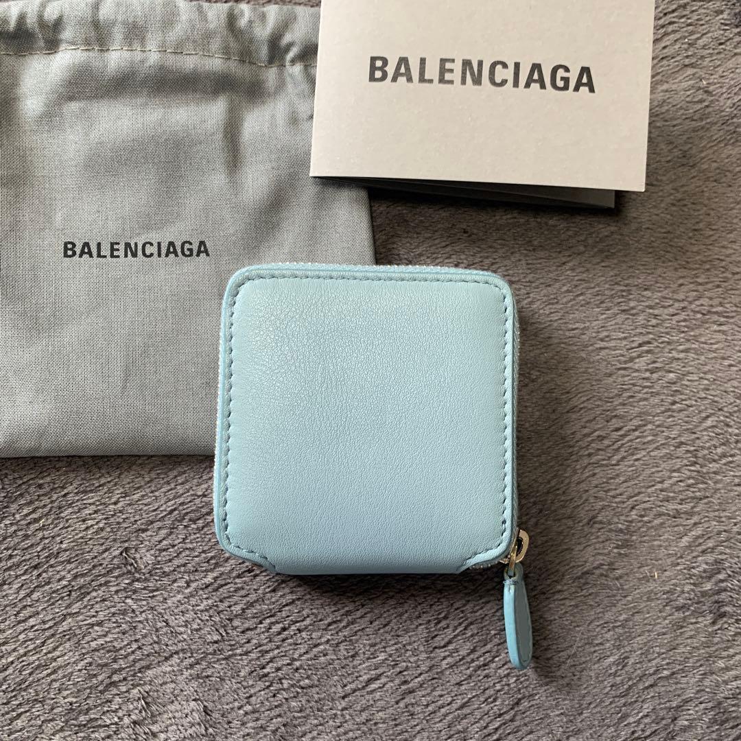 バレンシアガ　水色　ケース　小銭入れ　財布　ウォレット　ミニ財布　0704