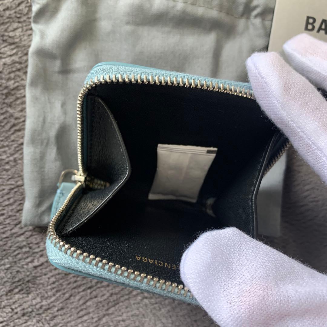 バレンシアガ　水色　ケース　小銭入れ　財布　ウォレット　ミニ財布　0704