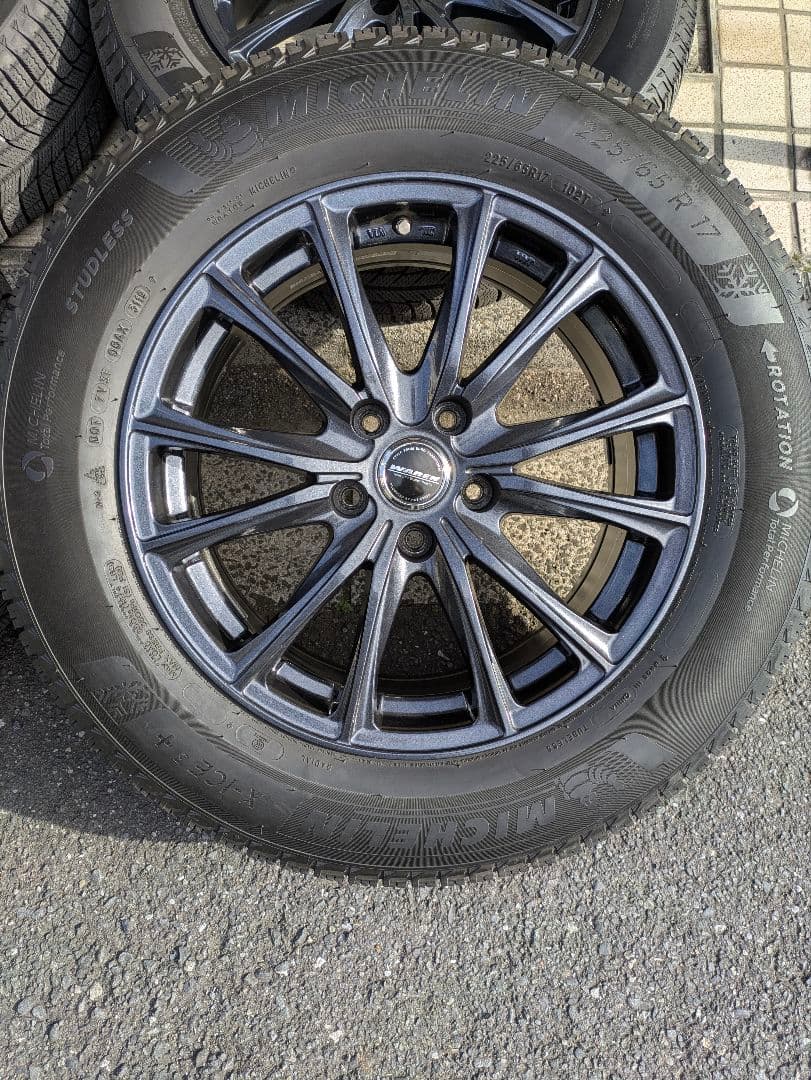 17インチ バリ山ミシュランスタッドレスタイヤ付きホイールセット