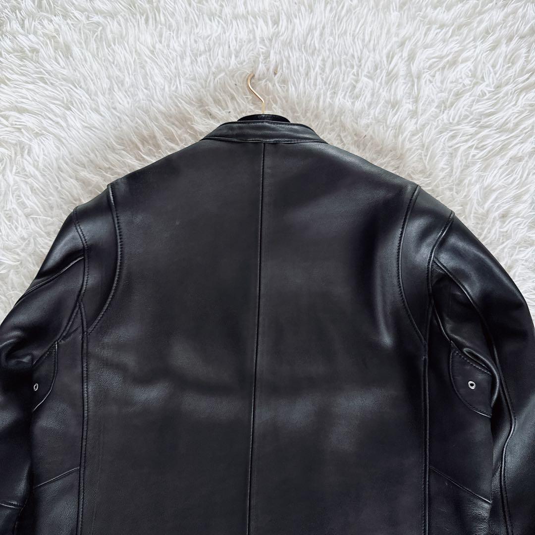 【BEAUTY&YOUTH】シングルライダースジャケット 羊革 ブラック XL