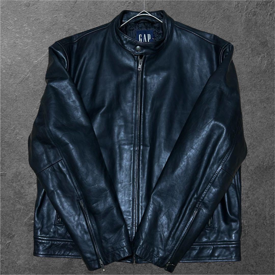 90s 00s OLD GAP 本革 シングルライダース レザージャケット