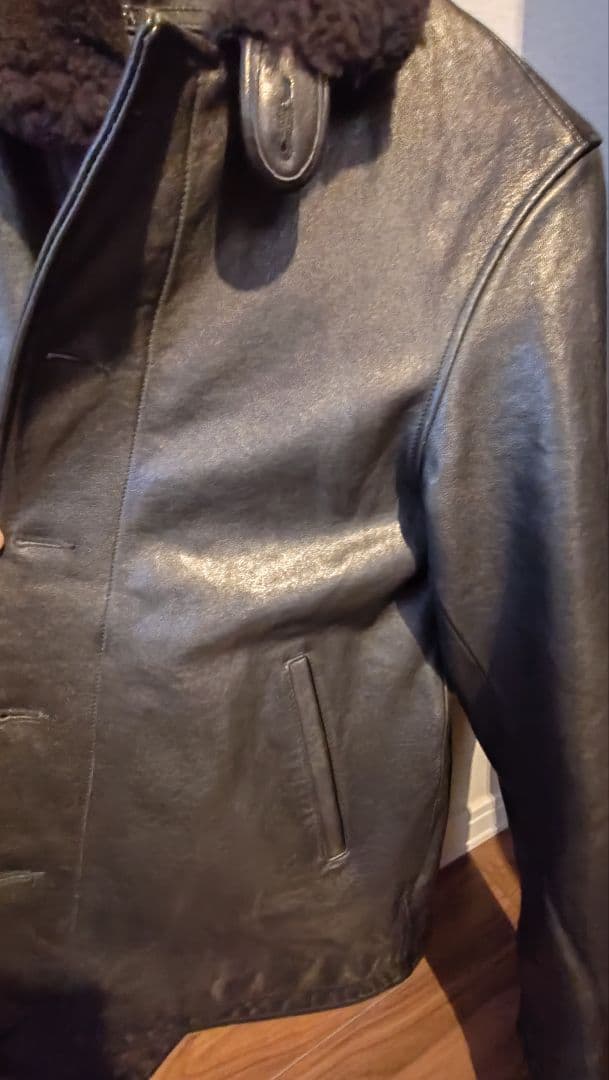 最終価格 HOUSTON ヒューストン N-1 レザー デッキジャケット 42