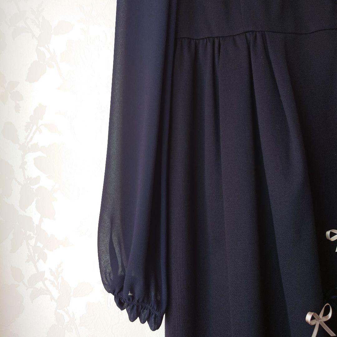 TOCCA　トッカ　ワンピース　ネイビー　リボン　フォーマル　卒業式　150