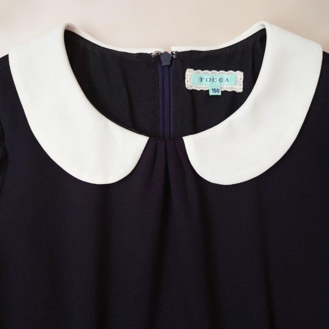 TOCCA　トッカ　ワンピース　ネイビー　リボン　フォーマル　卒業式　150