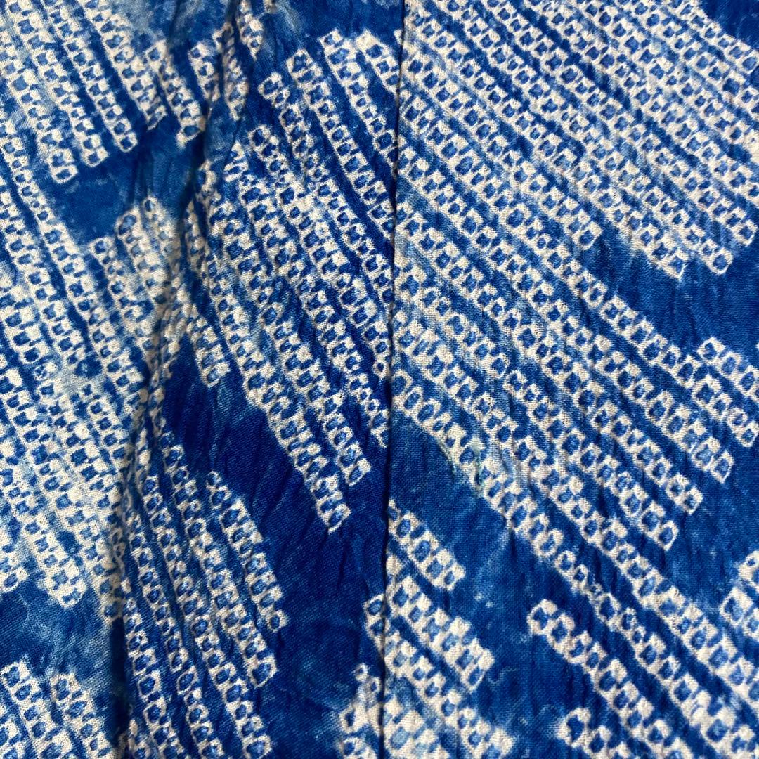 未使用品　浴衣　有松絞り　ブルー　身丈約150㎝