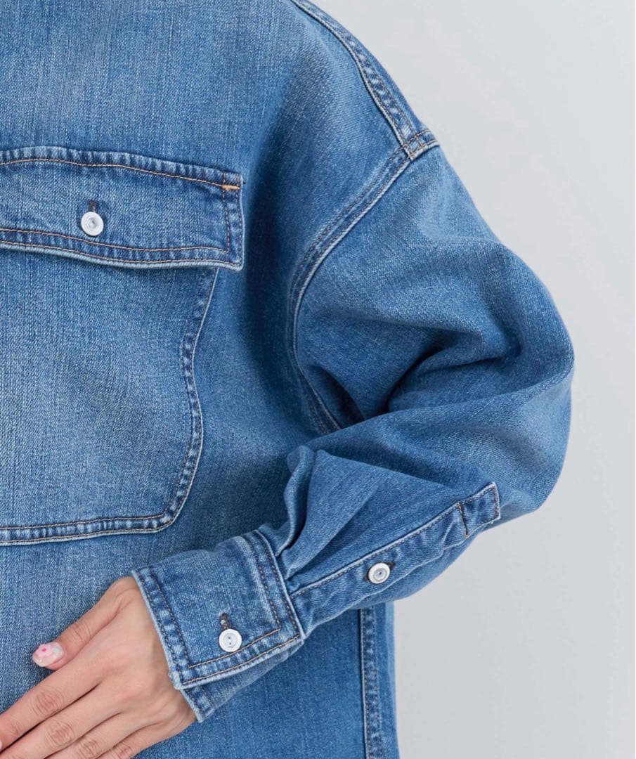 【Healthy denim】デニムシャツAlmond ブルー ナノユニバース0